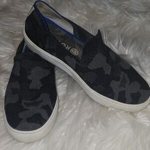 Rothy's Blue and Black Slip-On Shoes